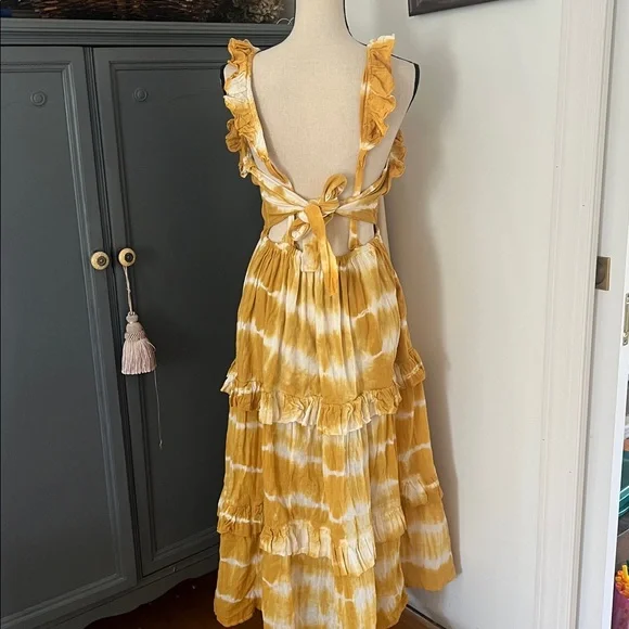 Jen’s Pirate Booty Tie Dye Ruffle Sleeve Maxi Dress - Picture 3 of 4